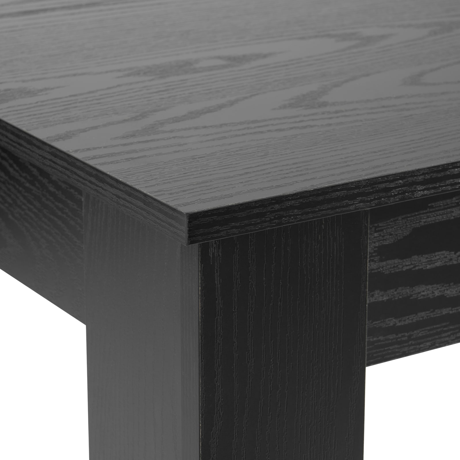 63in Rectangle Dining Table Wood Kitchen Table For 4-6 Person Black (Only Table)_voghion.com